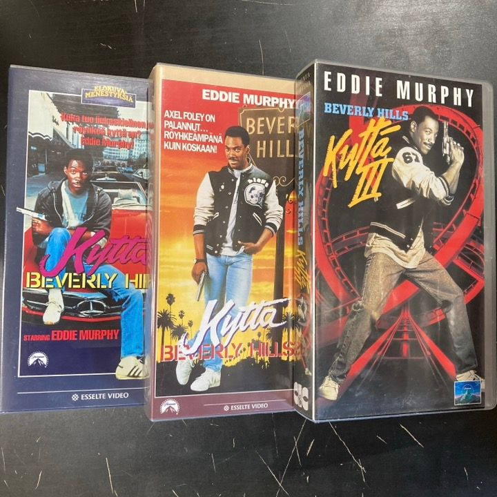 Beverly Hills kyttä 1-3 3xVHS (VG+/M-) -toiminta/komedia-